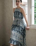 Danita Dusty Blue Print Dress