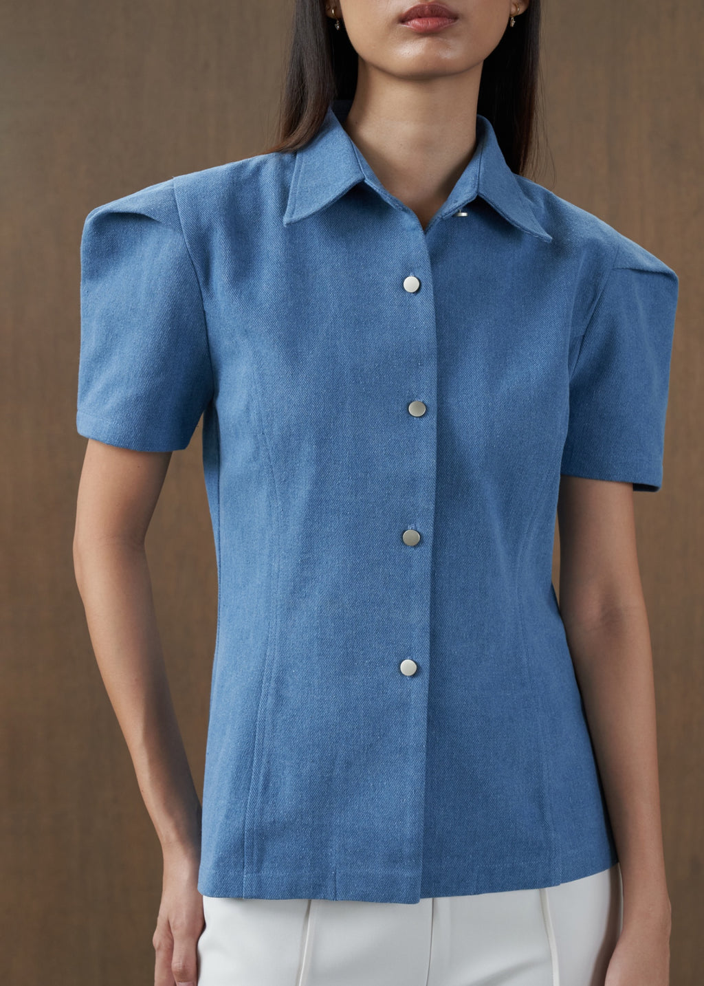 Ravina Light Blue Denim Top