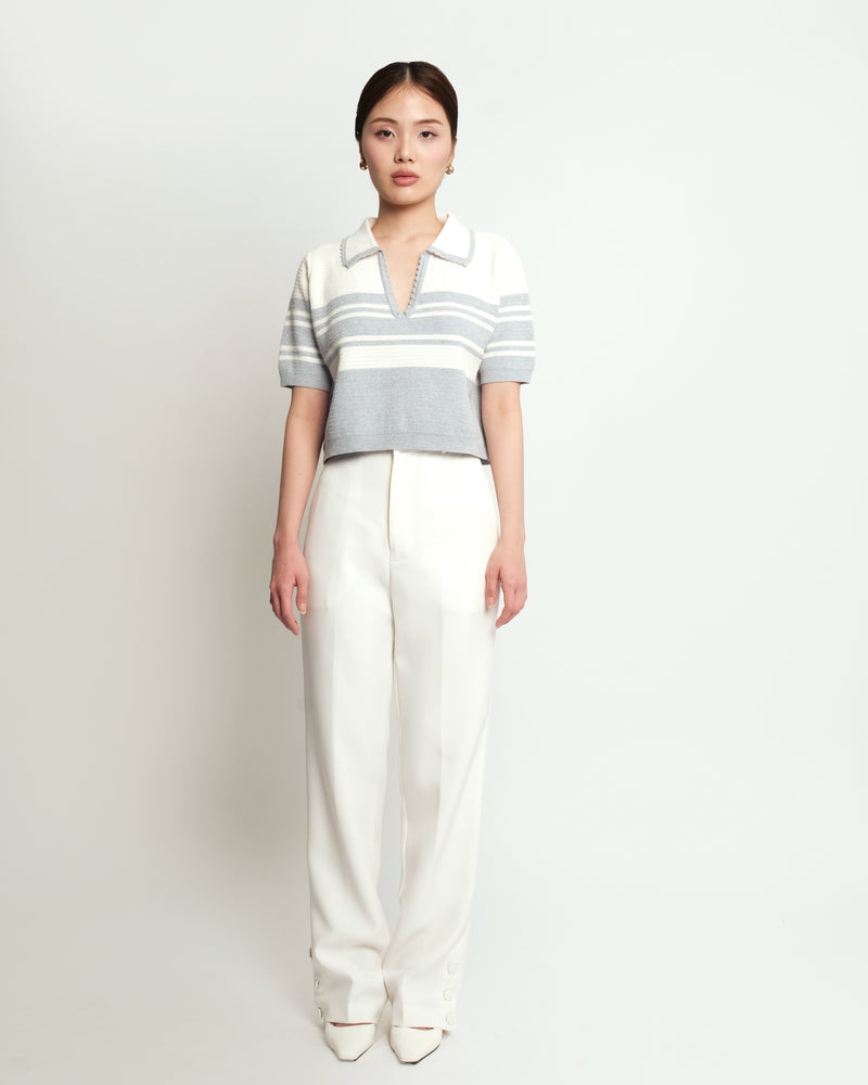 Levana Grey Stripes Top