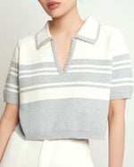 Levana Grey Stripes Top