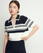 Levana Navy Stripes Top