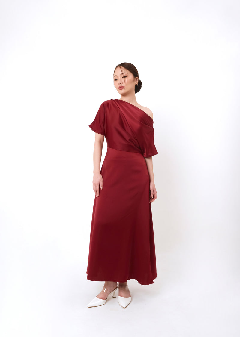 Maudy Maroon Dress