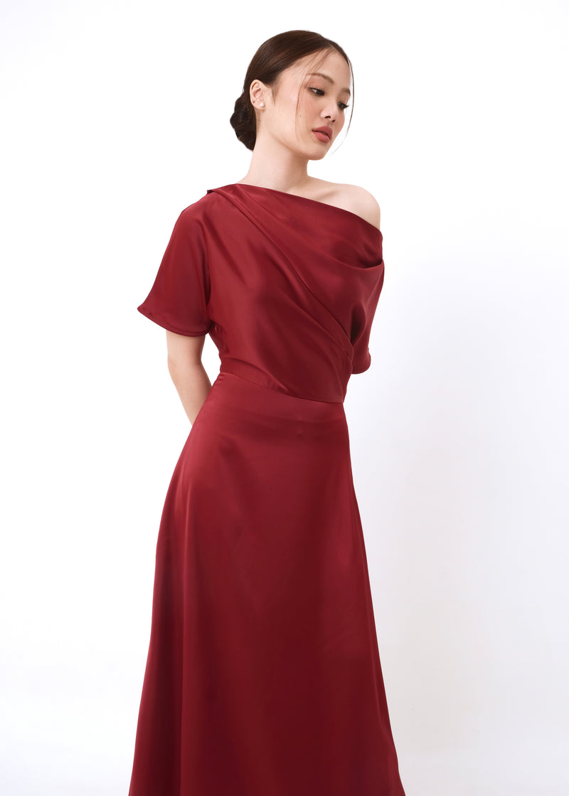 Maudy Maroon Dress