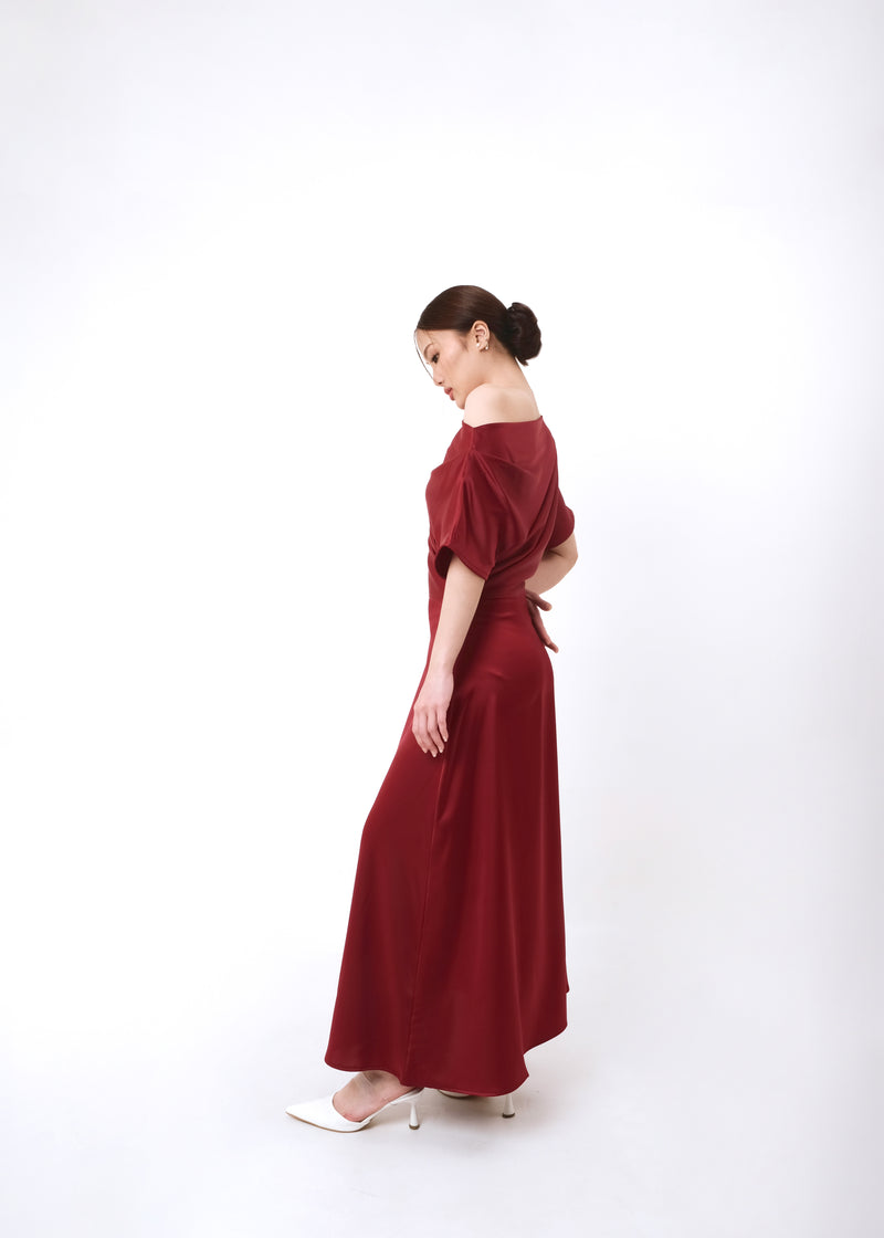 Maudy Maroon Dress