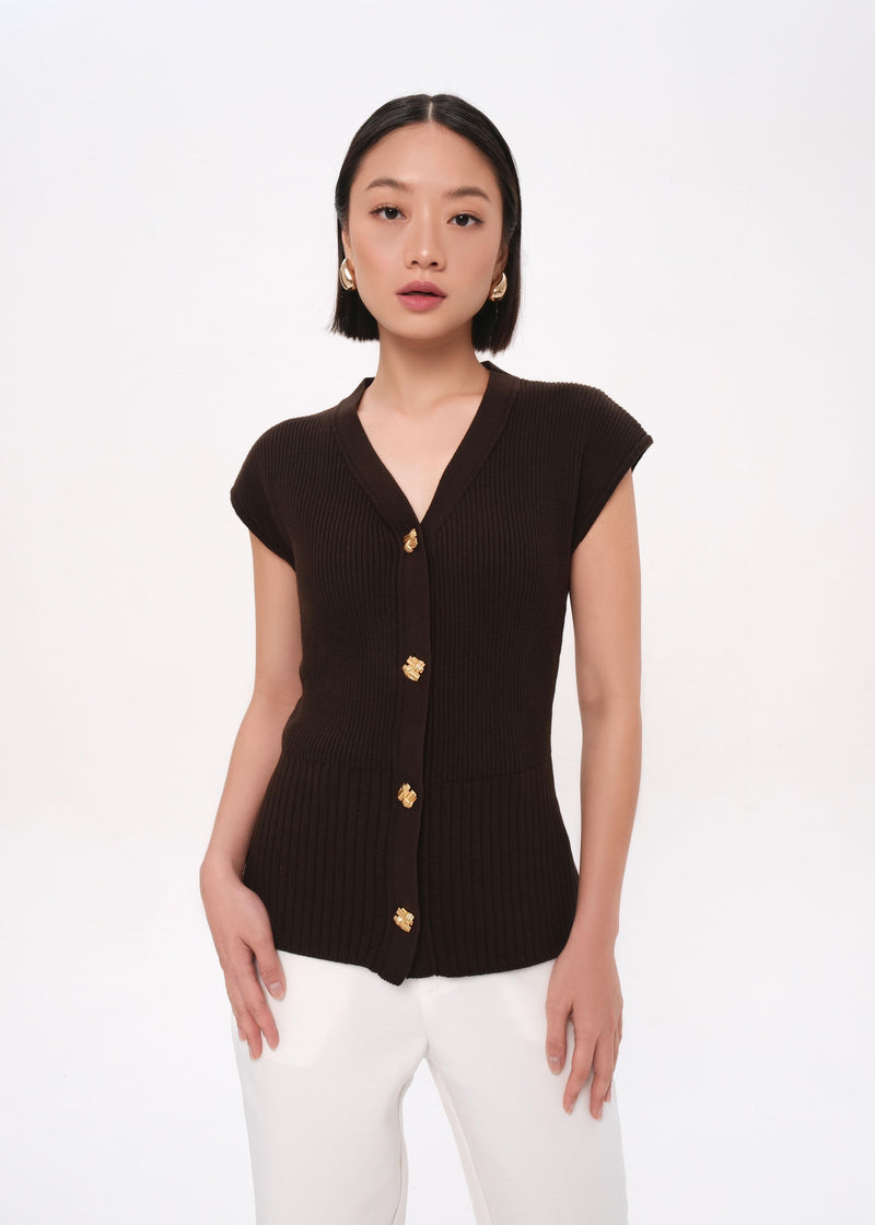 Delory Dark Brown Top