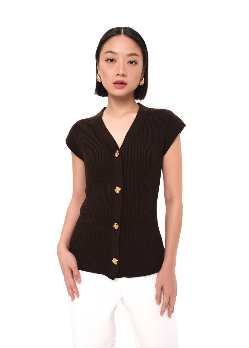 Delory Dark Brown Top