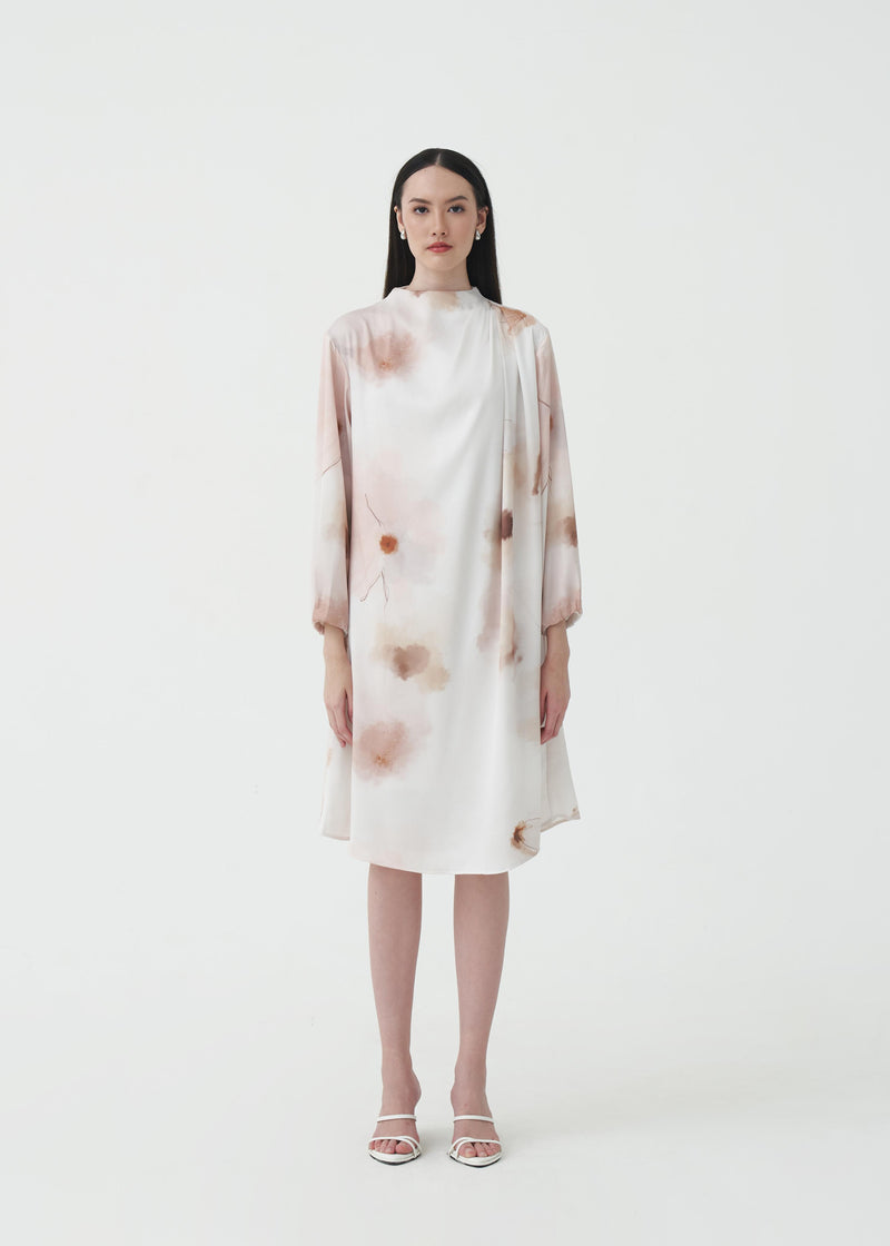 Vanora Latte Print Dress