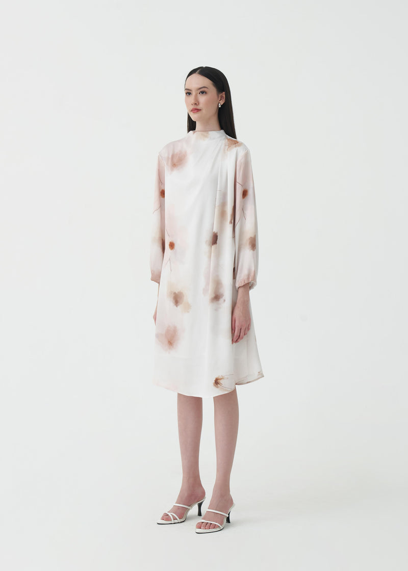 Vanora Latte Print Dress
