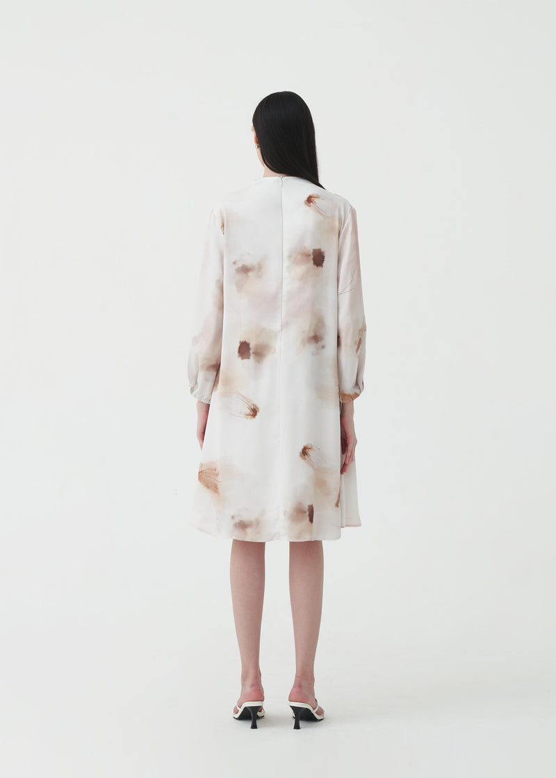 Vanora Latte Print Dress