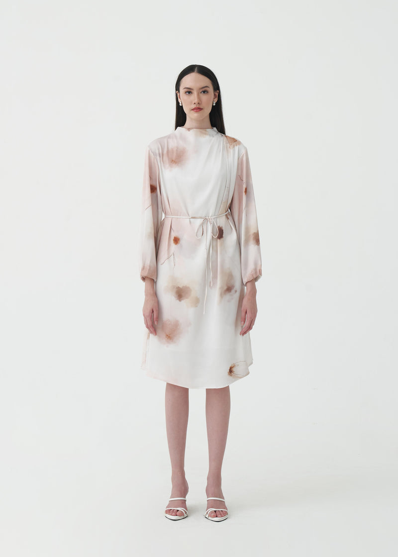 Vanora Latte Print Dress