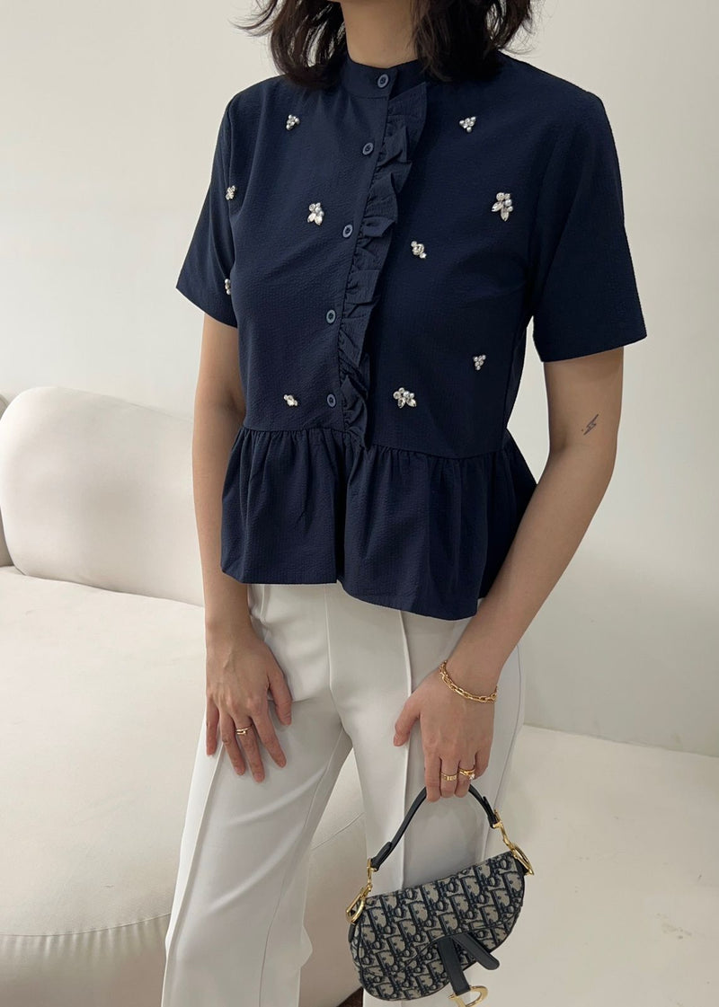 Zaela Navy Top