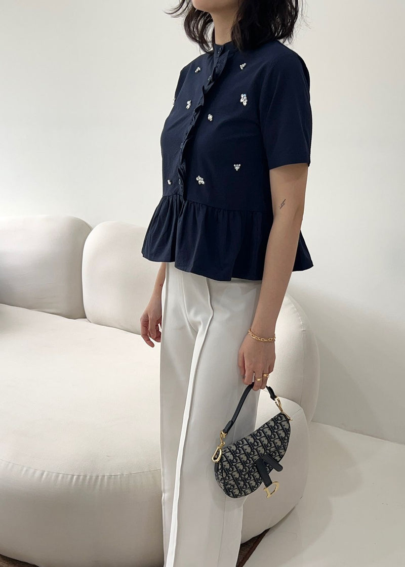 Zaela Navy Top