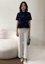 Zaela Navy Top