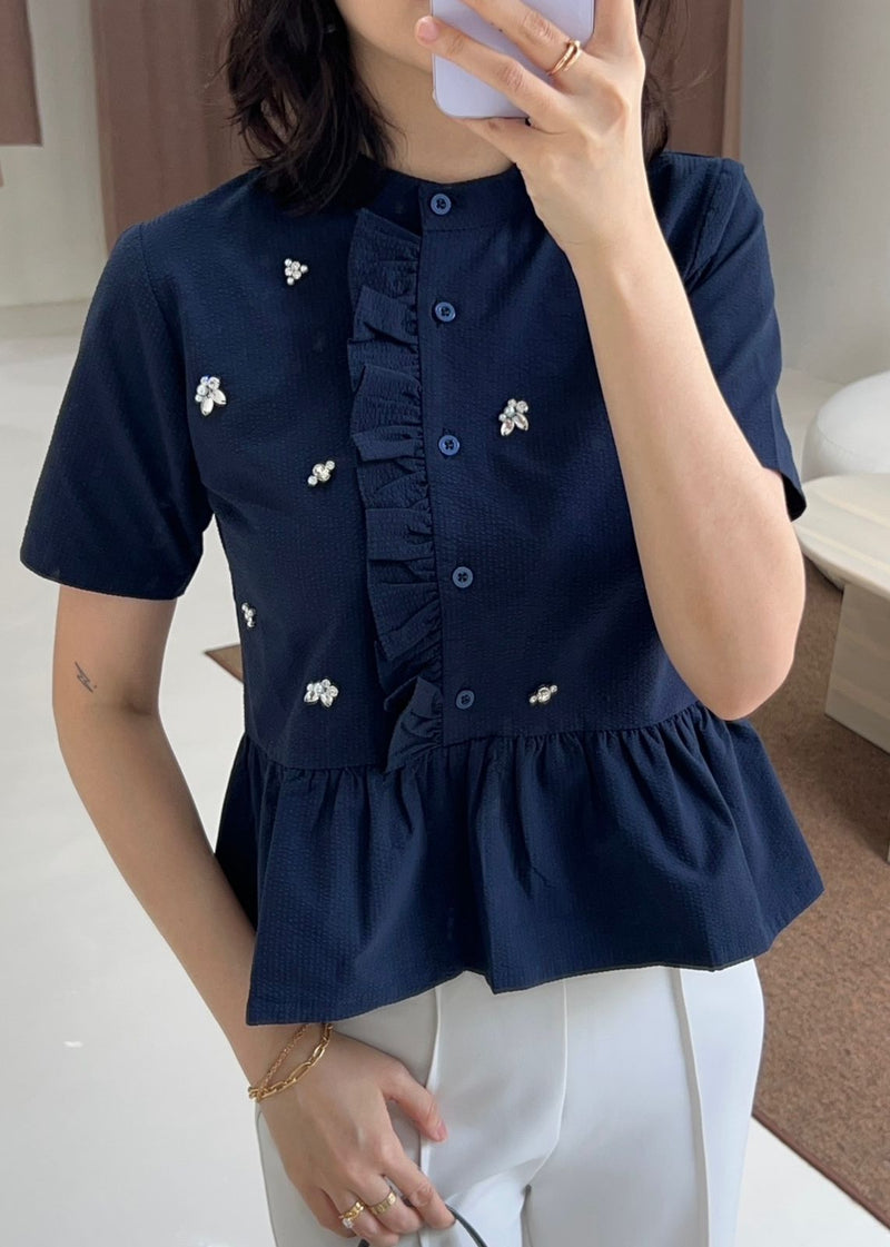 Zaela Navy Top