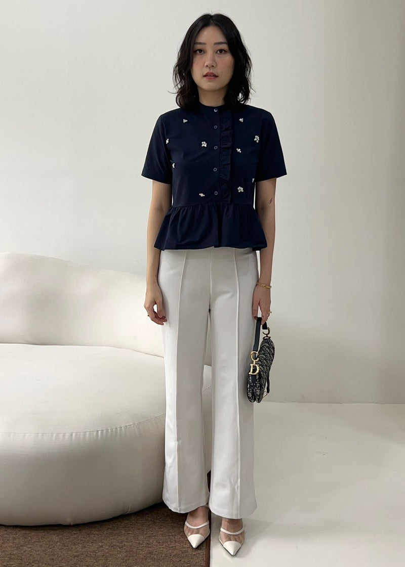 Zaela Navy Top