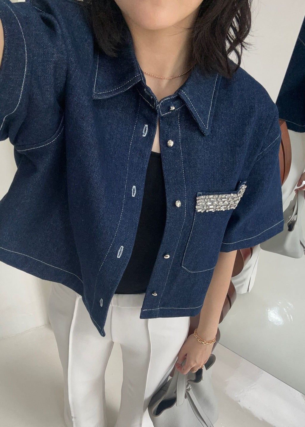 Erin Dark Blue Denim Top (Basha Edition)
