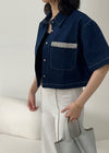 Erin Dark Blue Denim Top (Basha Edition)