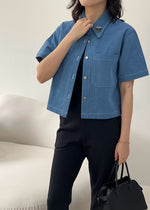 Carla Light Blue Denim Top