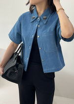 Carla Light Blue Denim Top