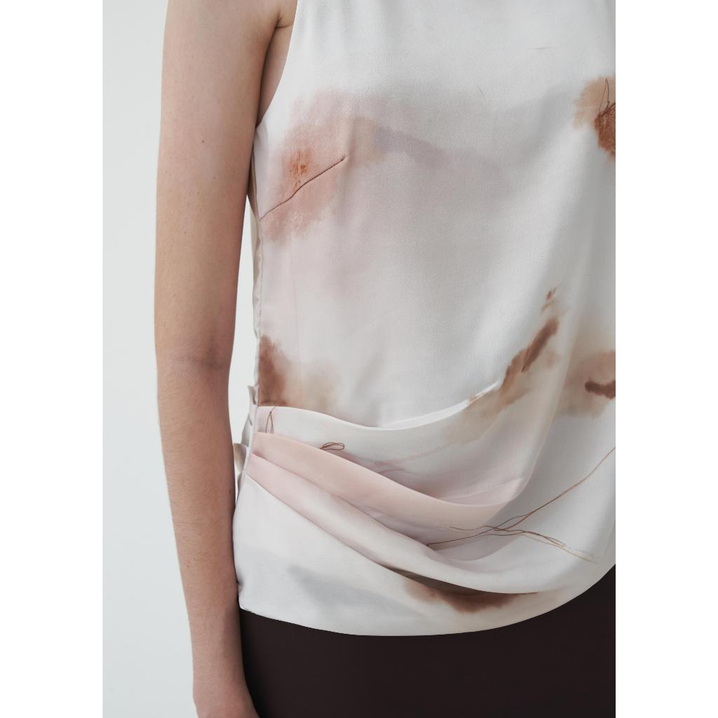 Posh The Label - Adela Latte Print Top