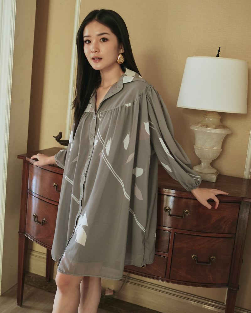 Athena Grey Print Dress