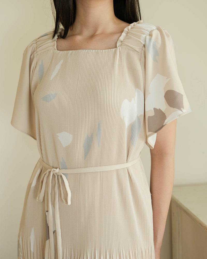 Calista Cream Print Dress