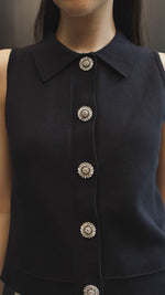 Peggy Navy Top