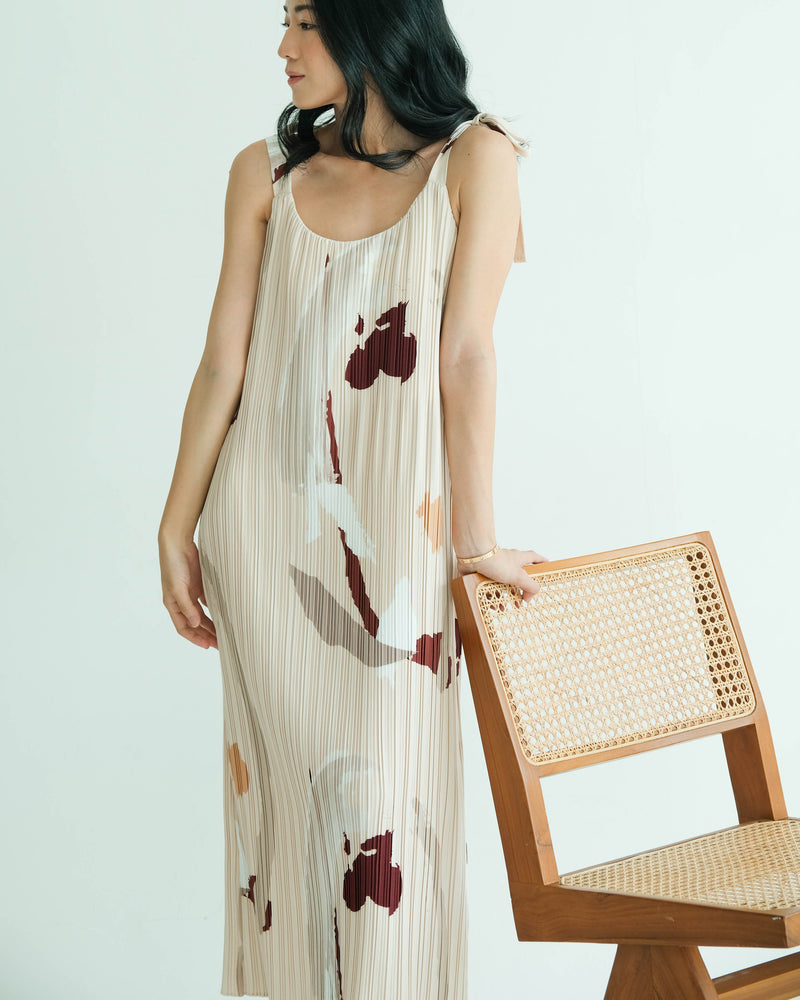 Aster Latte Print Dress