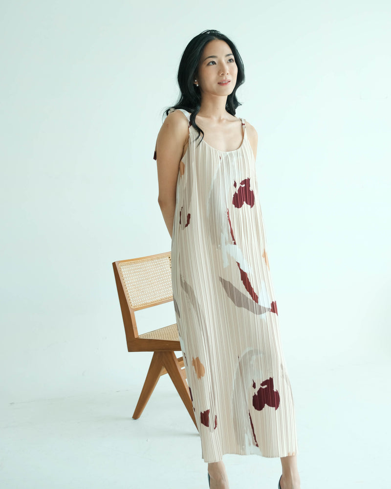 Aster Latte Print Dress