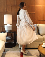 Carol Light Brown Print Dress