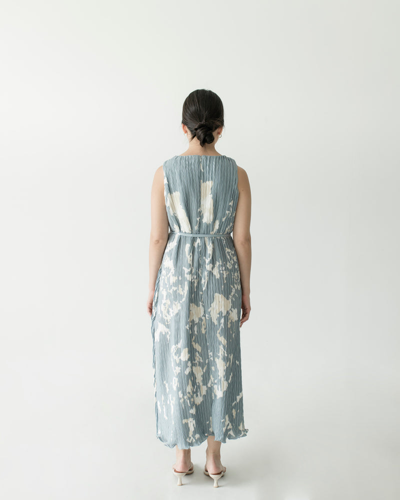 Emily Dusty Blue Print Dress