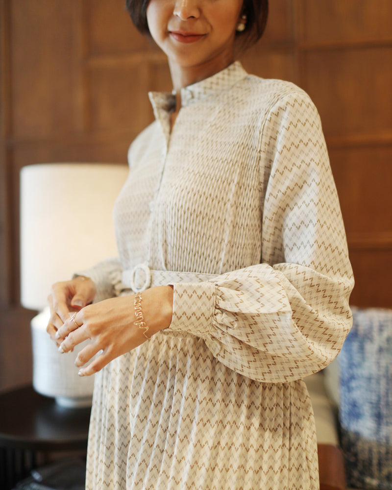 Gaia Latte Print Dress