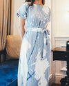 Pippa Dusty Blue Print Dress