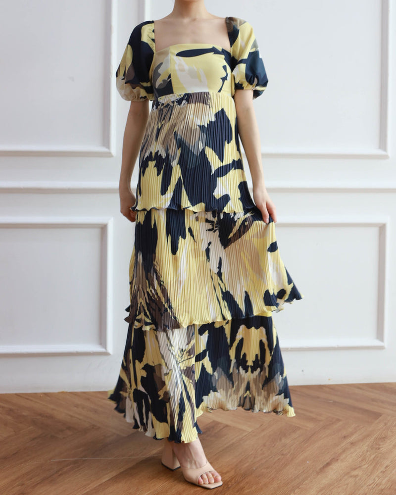 Heidi Yellow Print Dress