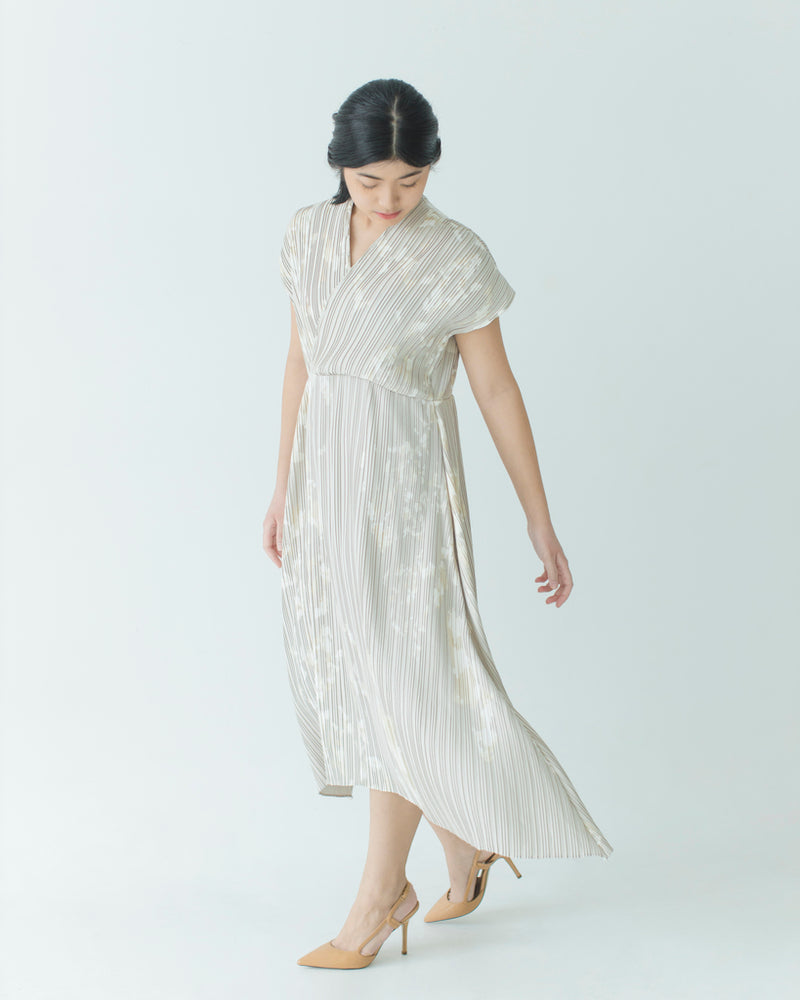 Dioni Light Gray Print Dress