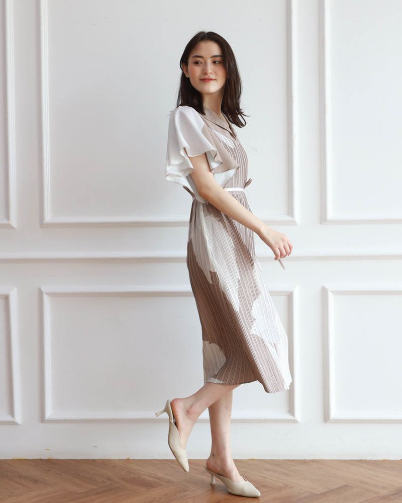 Arla Brown Print Dress